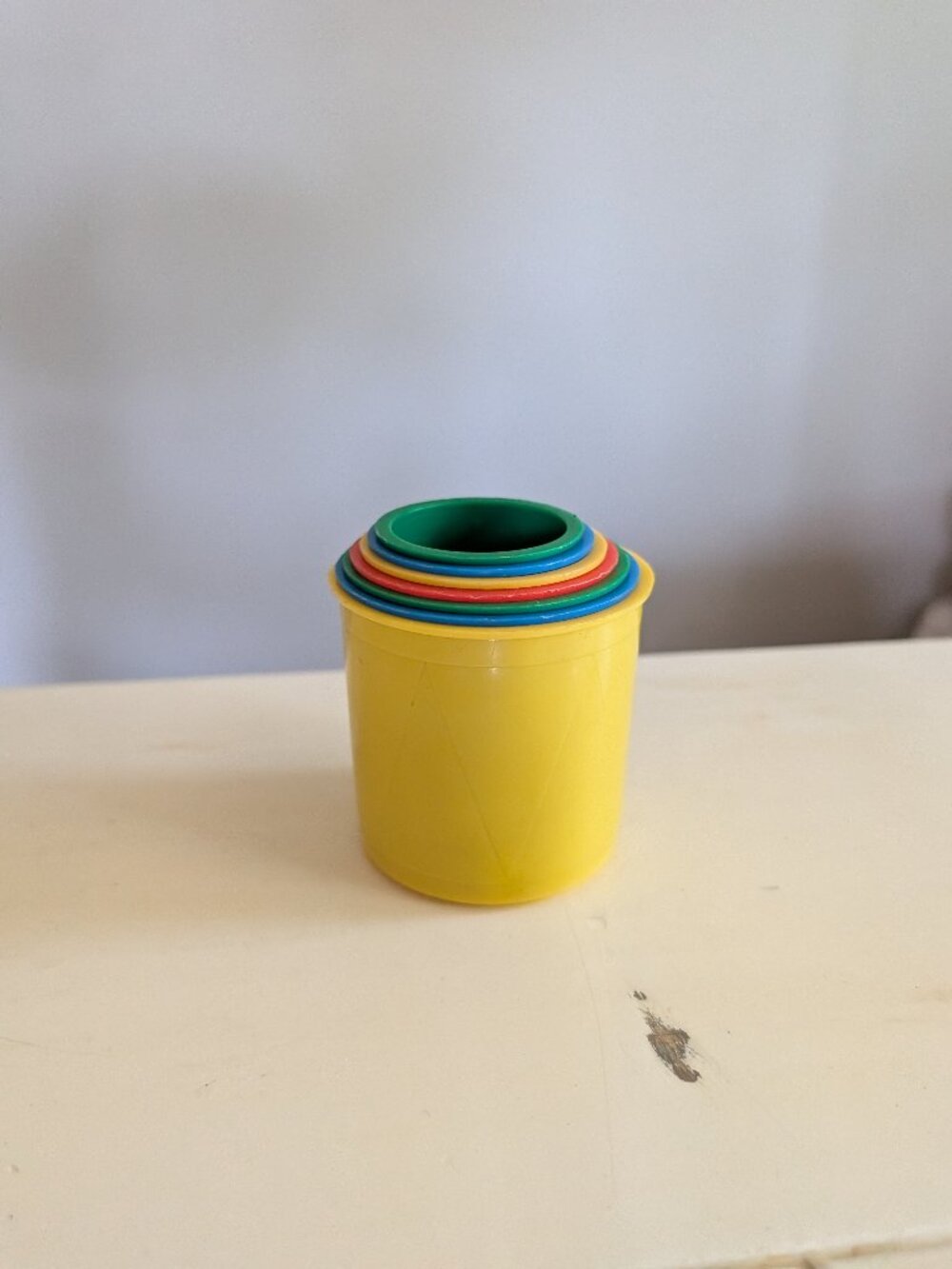 VTG Set of 7 Playskool Nesting Stacking Cups Colorful Circus Animals Retro Toy